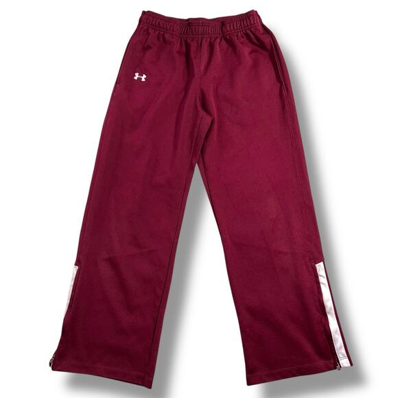 Under Armour Womens Warm Up Sweatpants Athletic  Loose Fit Maroon Red Small - Picture 1 of 9
